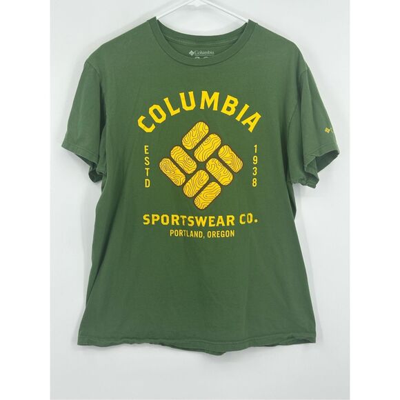 Columbia size XL green and yellow t-shirt - Picture 1 of 7
